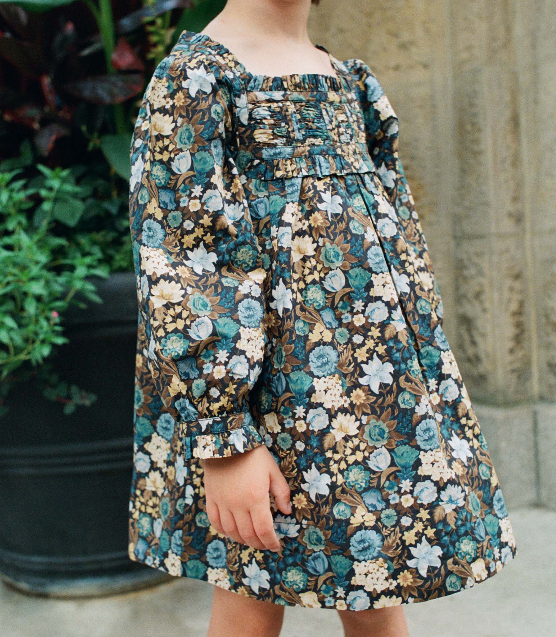 DÔEN Kids Little Acton Dress - Bleu Arbor Floral