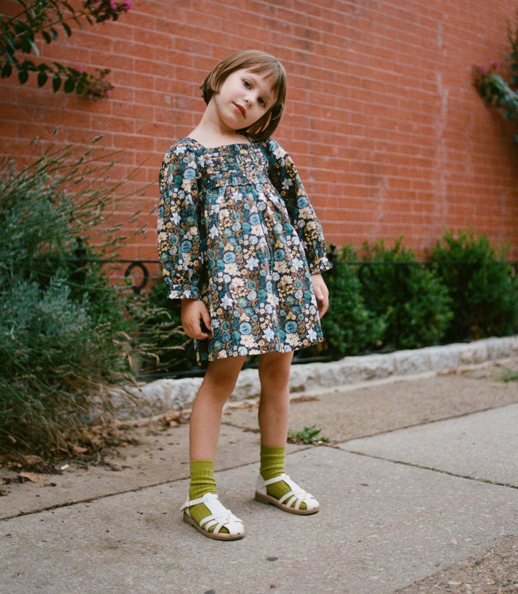 DÔEN Kids Little Acton Dress - Bleu Arbor Floral