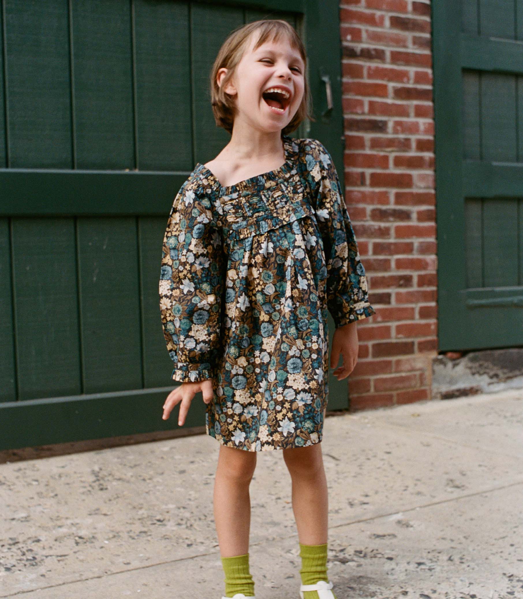 DÔEN Kids Little Acton Dress - Bleu Arbor Floral