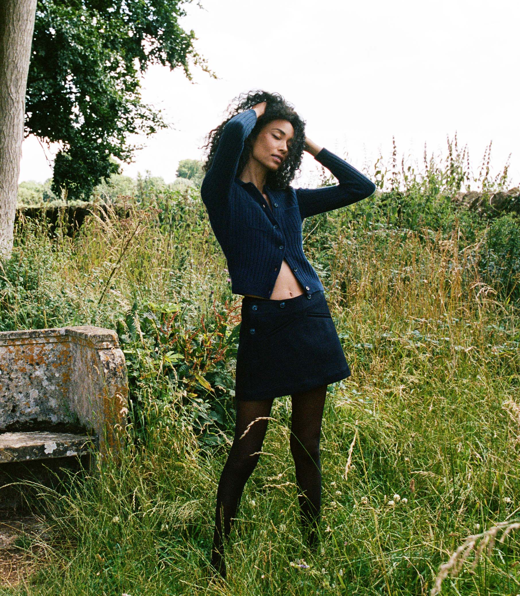 DÔEN Women Raina Skirt - Deep Navy