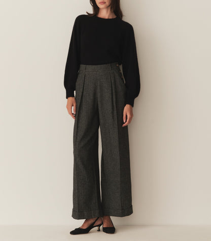 DÔEN Women Lawrence Pant - Black Herringbone
