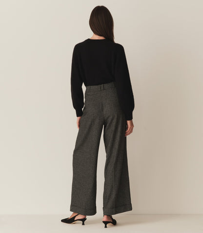 DÔEN Women Lawrence Pant - Black Herringbone