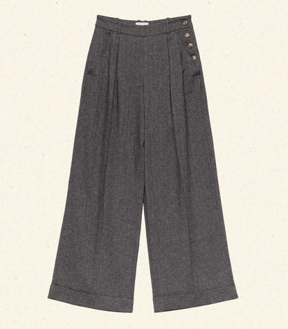DÔEN Women Lawrence Pant - Black Herringbone