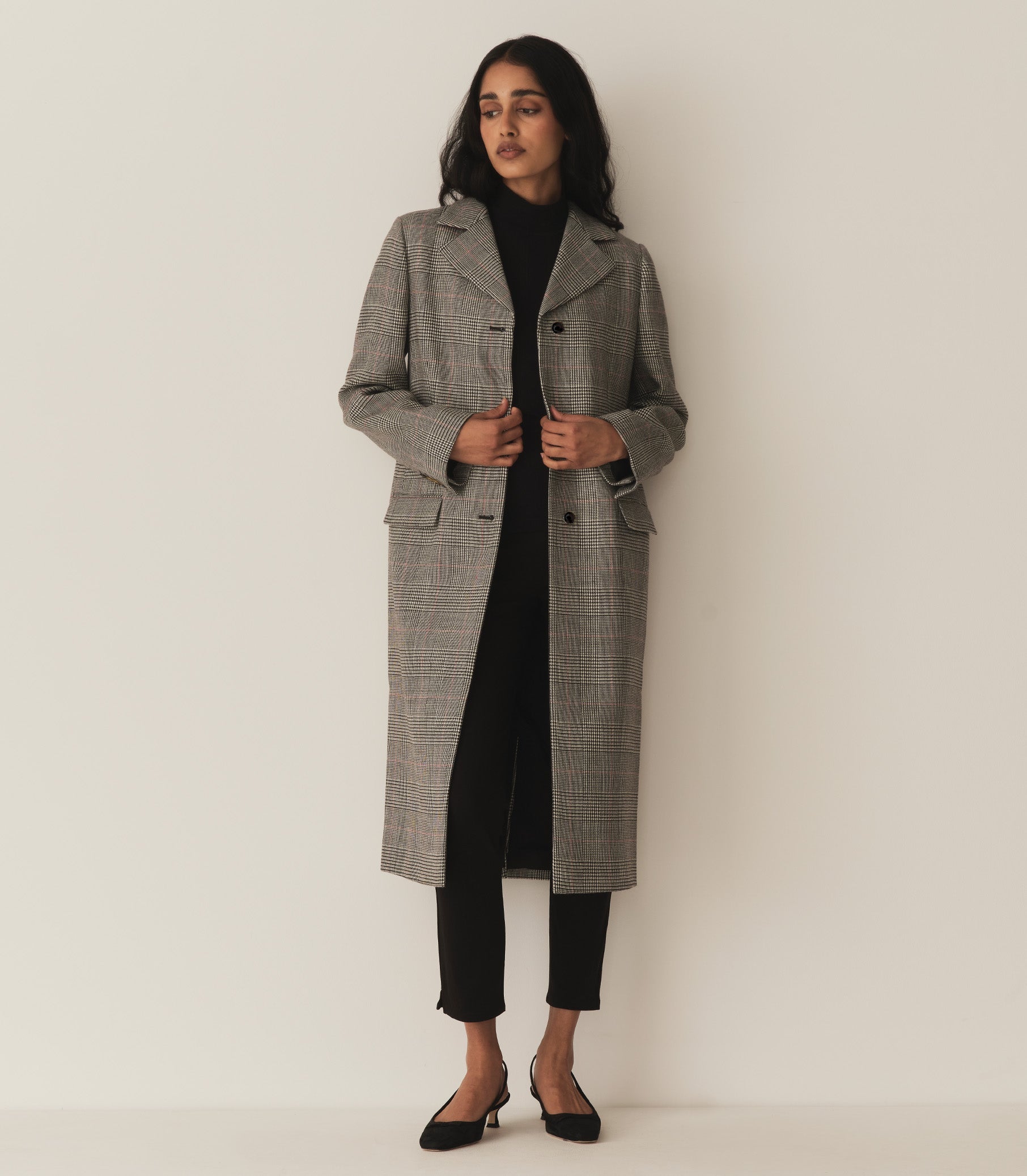 DÔEN Women Bellingham Coat - Wickham Houndstooth Plaid