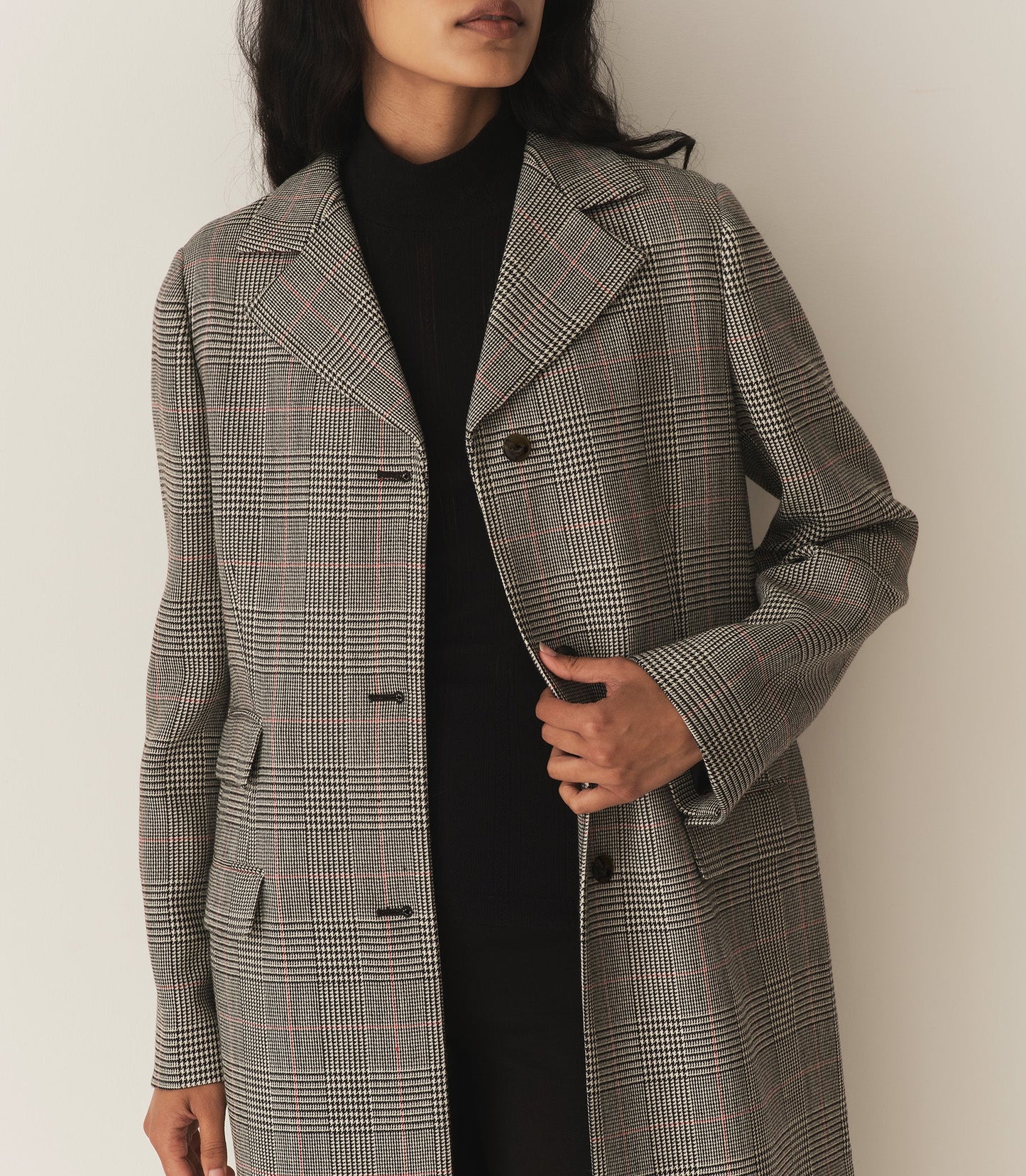 DÔEN Women Bellingham Coat - Wickham Houndstooth Plaid