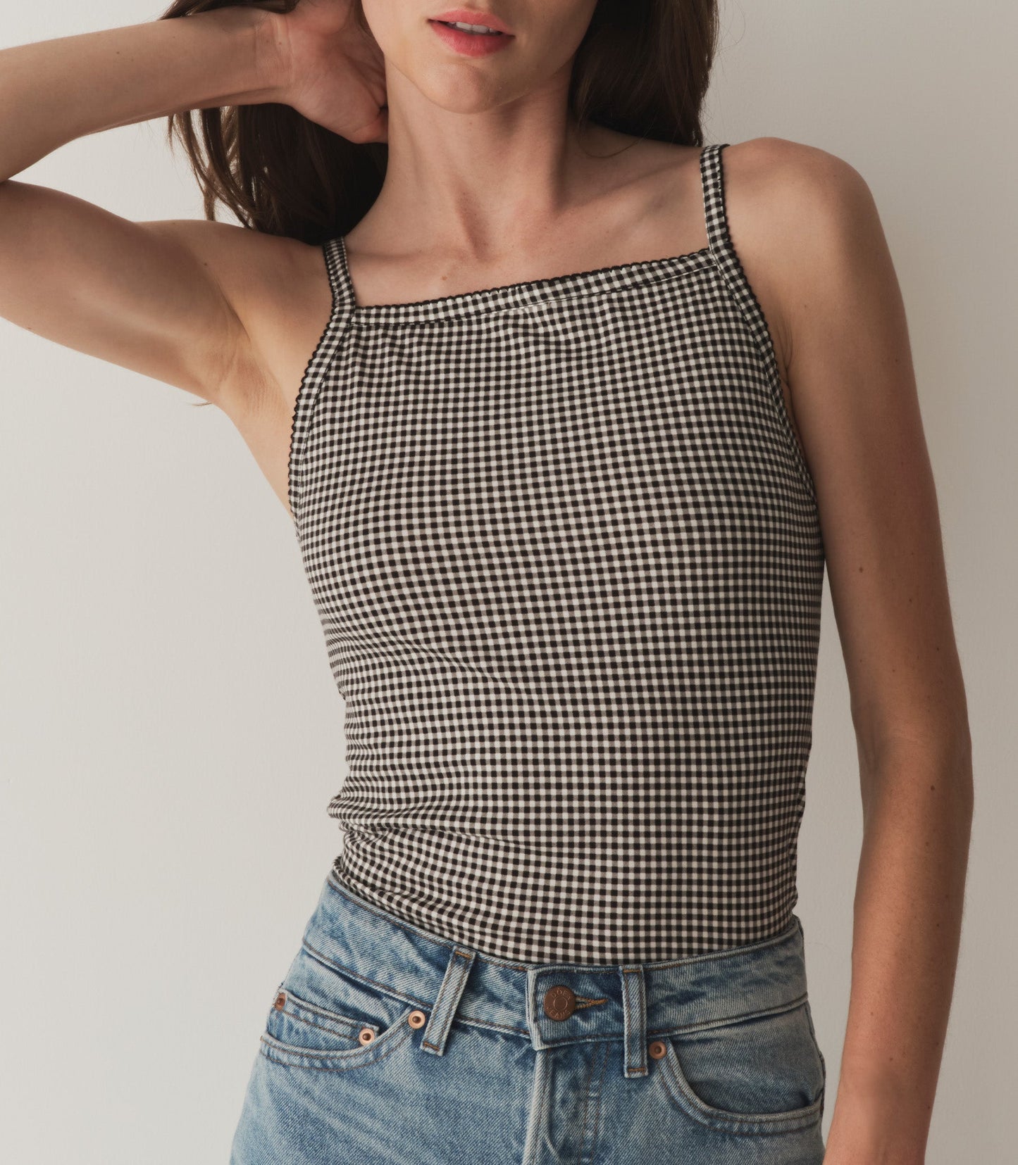 DÔEN Women Angie Tank - Noir La Maddalena Gingham
