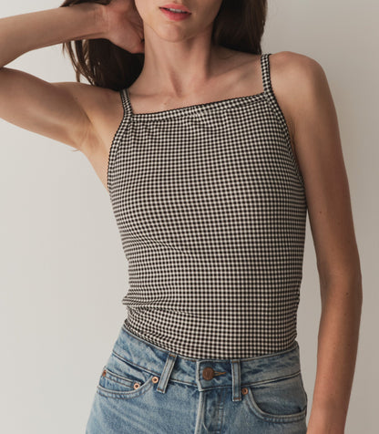 DÔEN Women Angie Tank - Noir La Maddalena Gingham