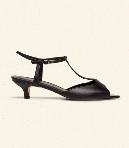 DÔEN Women Maisie T-Strap - Black Box Calf