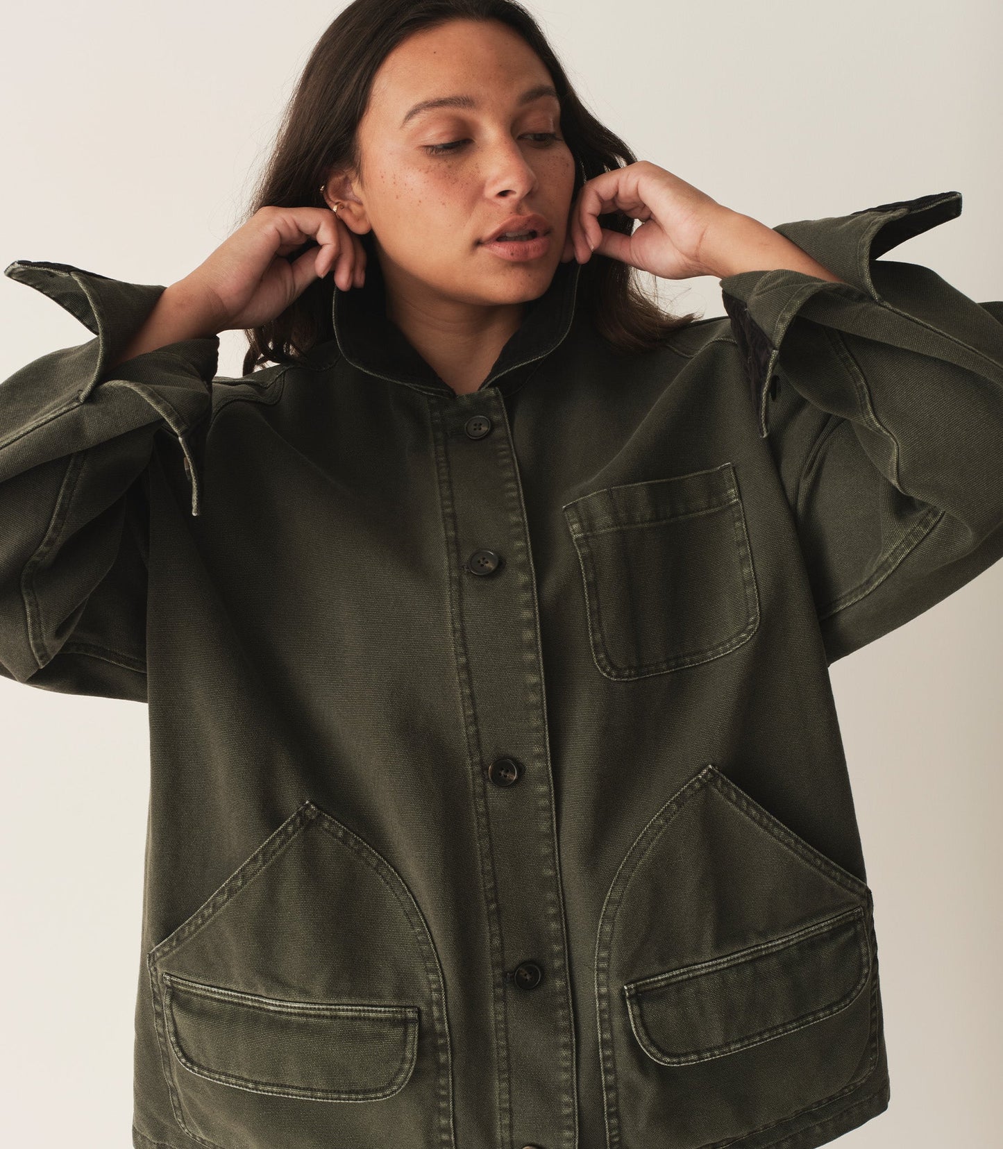 DÔEN Women Pascual Barn Jacket - Dark Olive