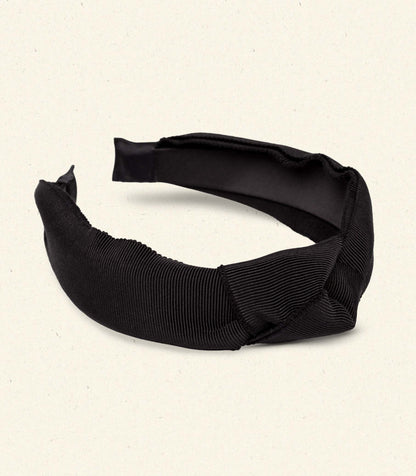 DÔEN Women Blanche Knotted Headband - Black Grosgrain