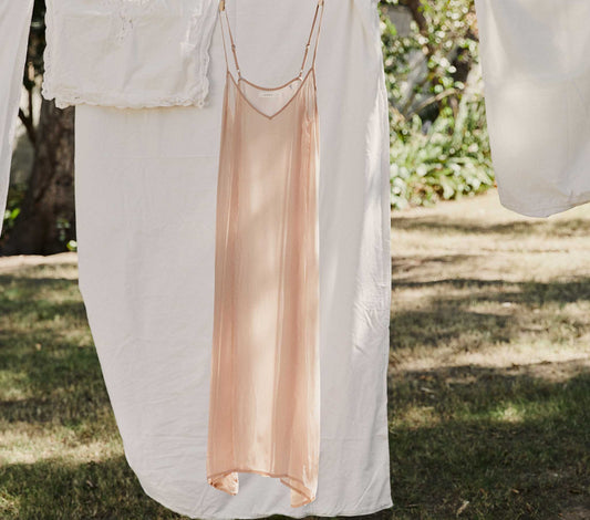 DÔEN Women Long Deep V-Neck Slip - Conch