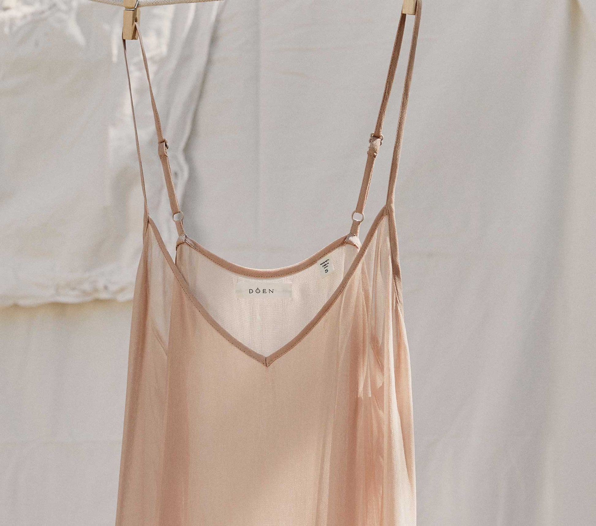 DÔEN Women Long Deep V-Neck Slip - Conch