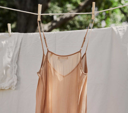 DÔEN Women Long Deep V-Neck Slip - Sand Dollar