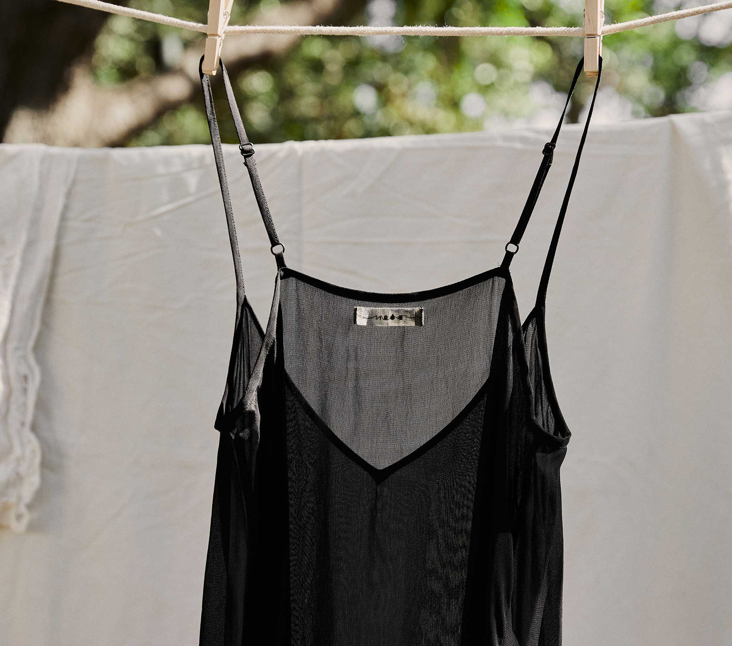 DÔEN Women Long Deep V-Neck Slip - Black