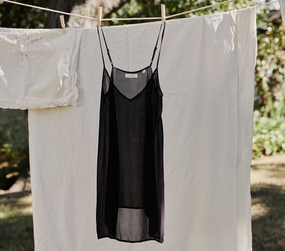 DÔEN Women Short Deep V-Neck Slip - Black