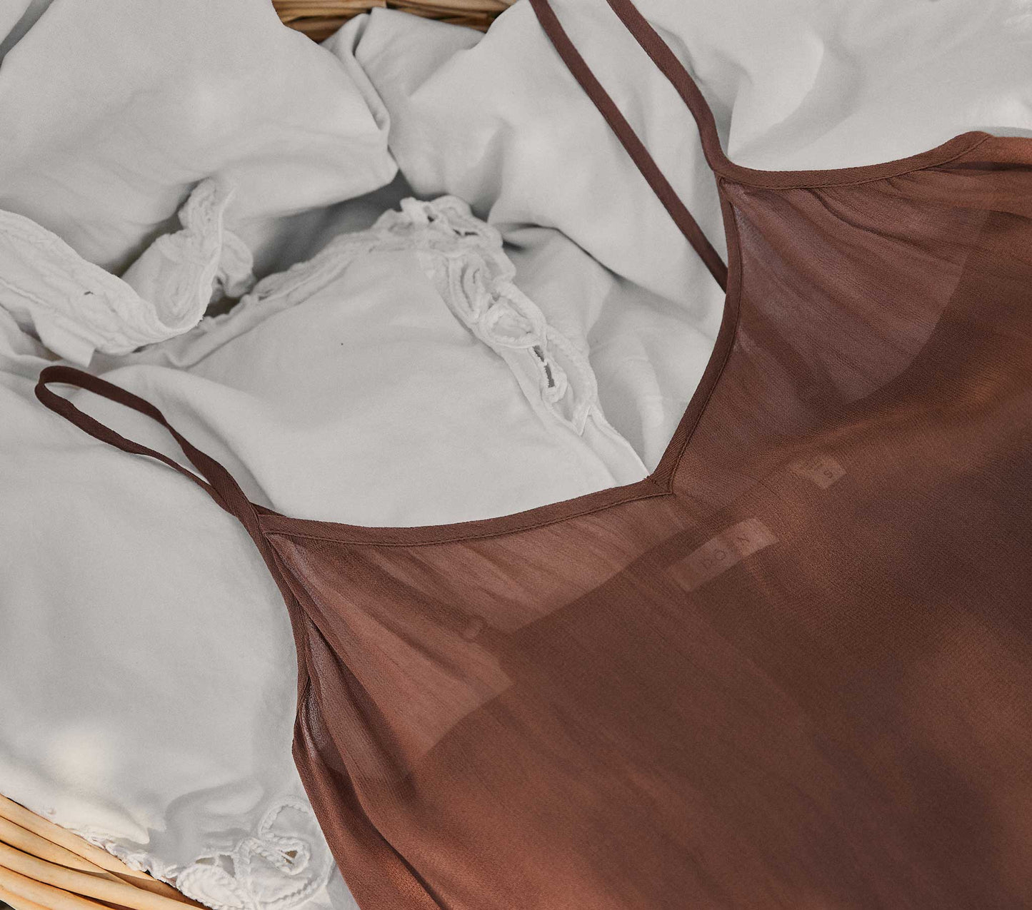 DÔEN Women Long Deep V-Neck Slip - Carob