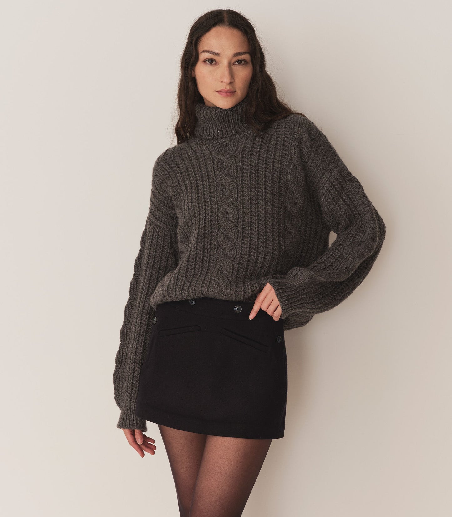 DÔEN Women Leighton Sweater - Dark Grey