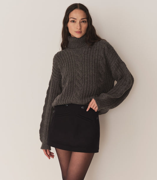 DÔEN Women Leighton Sweater - Dark Grey