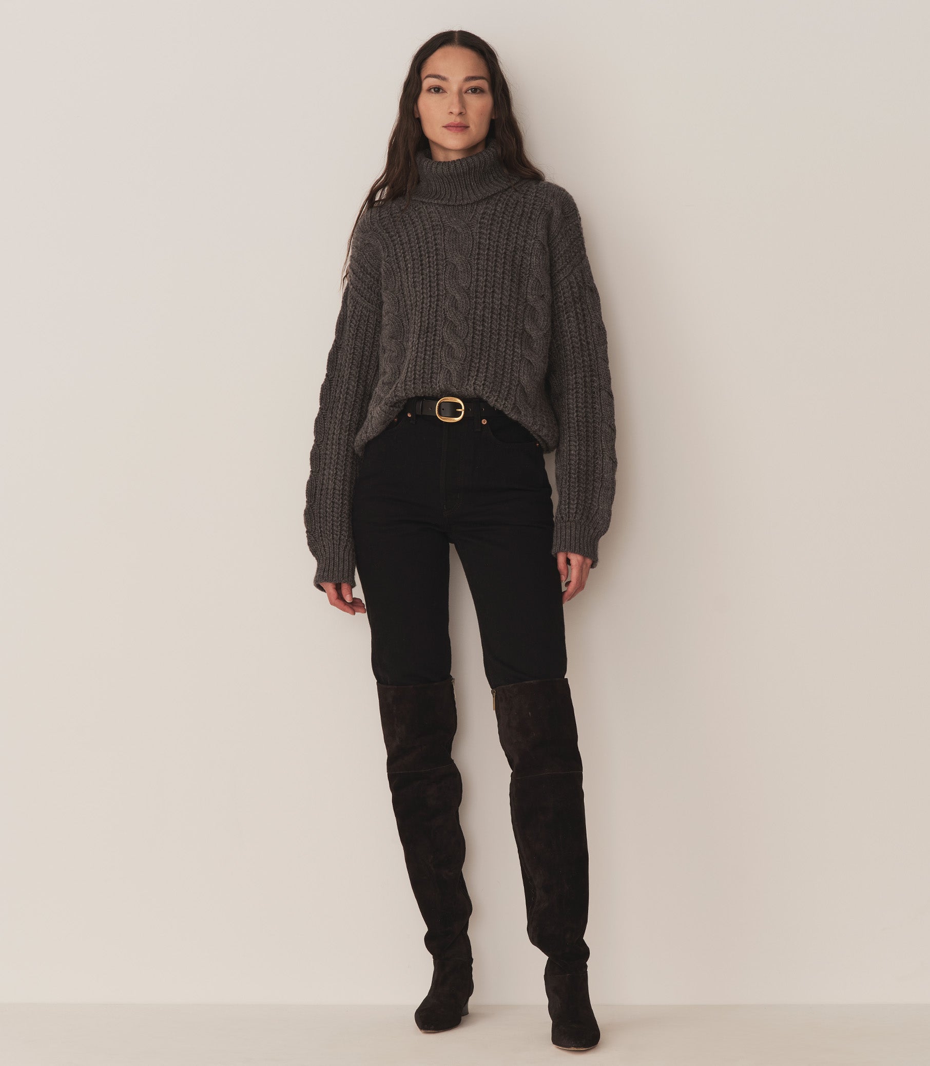 DÔEN Women Leighton Sweater - Dark Grey