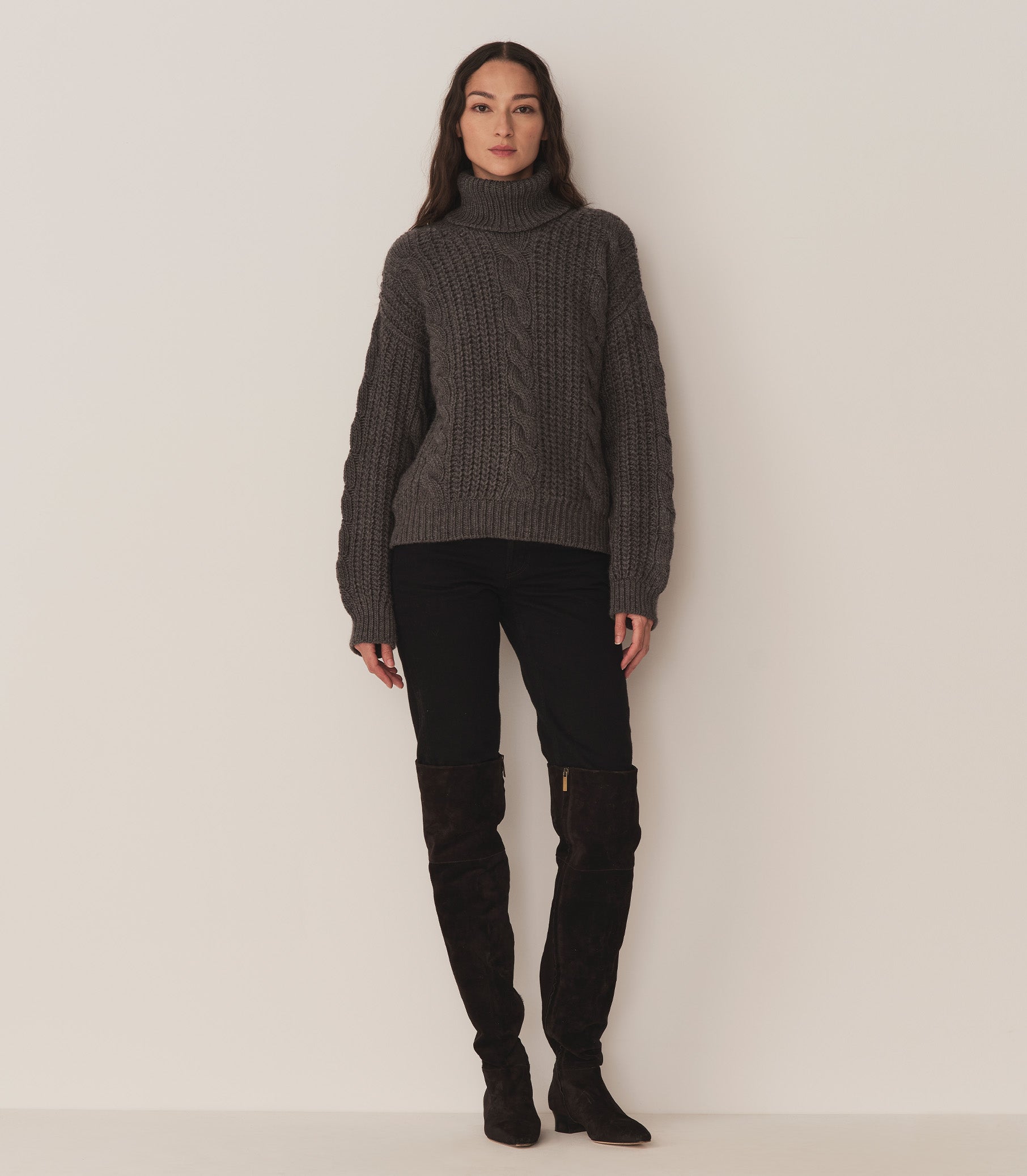 DÔEN Women Leighton Sweater - Dark Grey