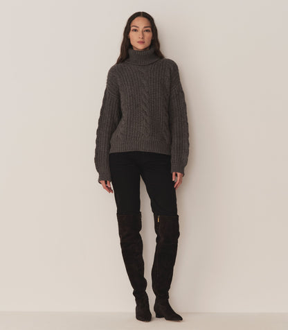 DÔEN Women Leighton Sweater - Dark Grey