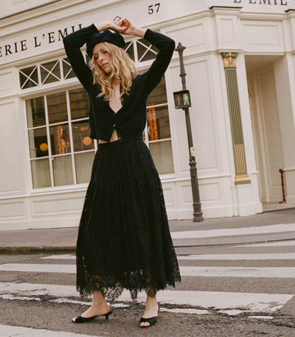 DÔEN Women Sebastiane Lace Skirt - Black