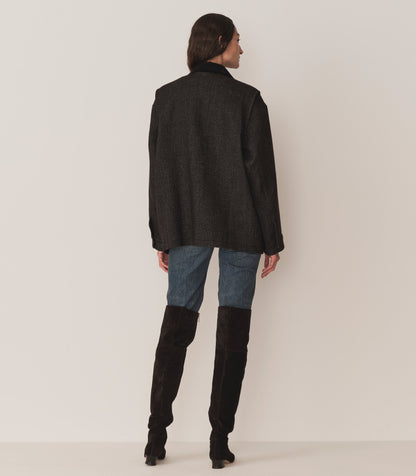 DÔEN Women Pascual Wool Jacket - Charcoal Herringbone