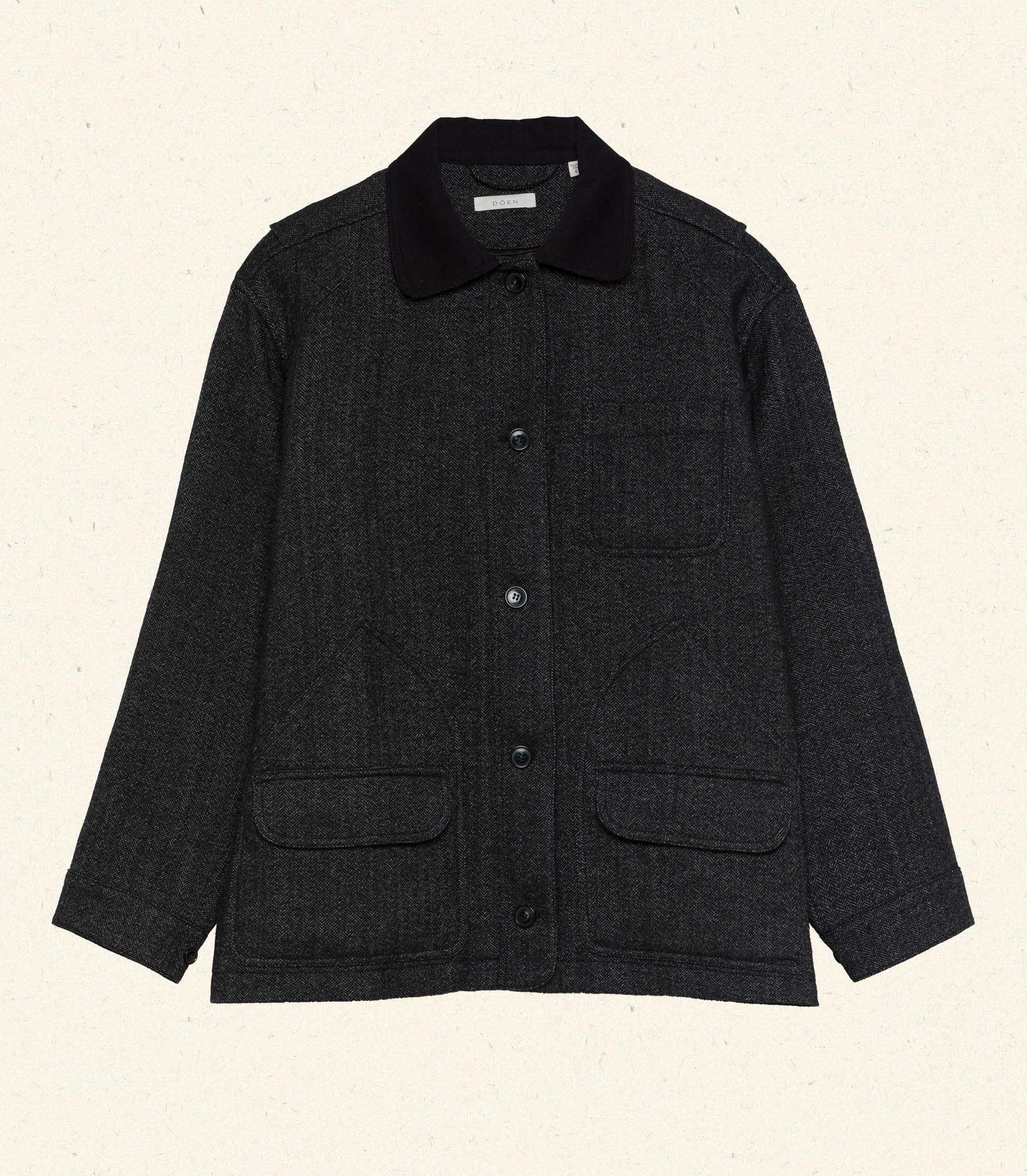 DÔEN Women Pascual Wool Jacket - Charcoal Herringbone