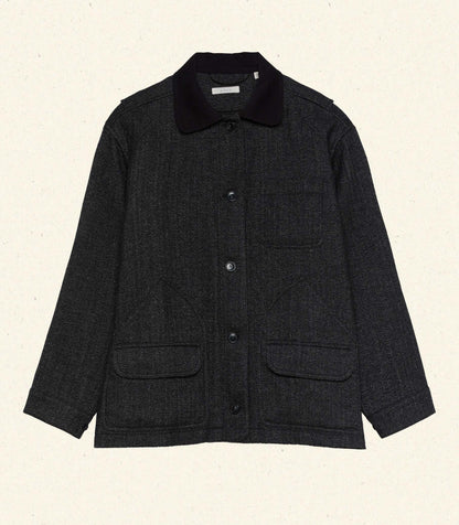 DÔEN Women Pascual Wool Jacket - Charcoal Herringbone