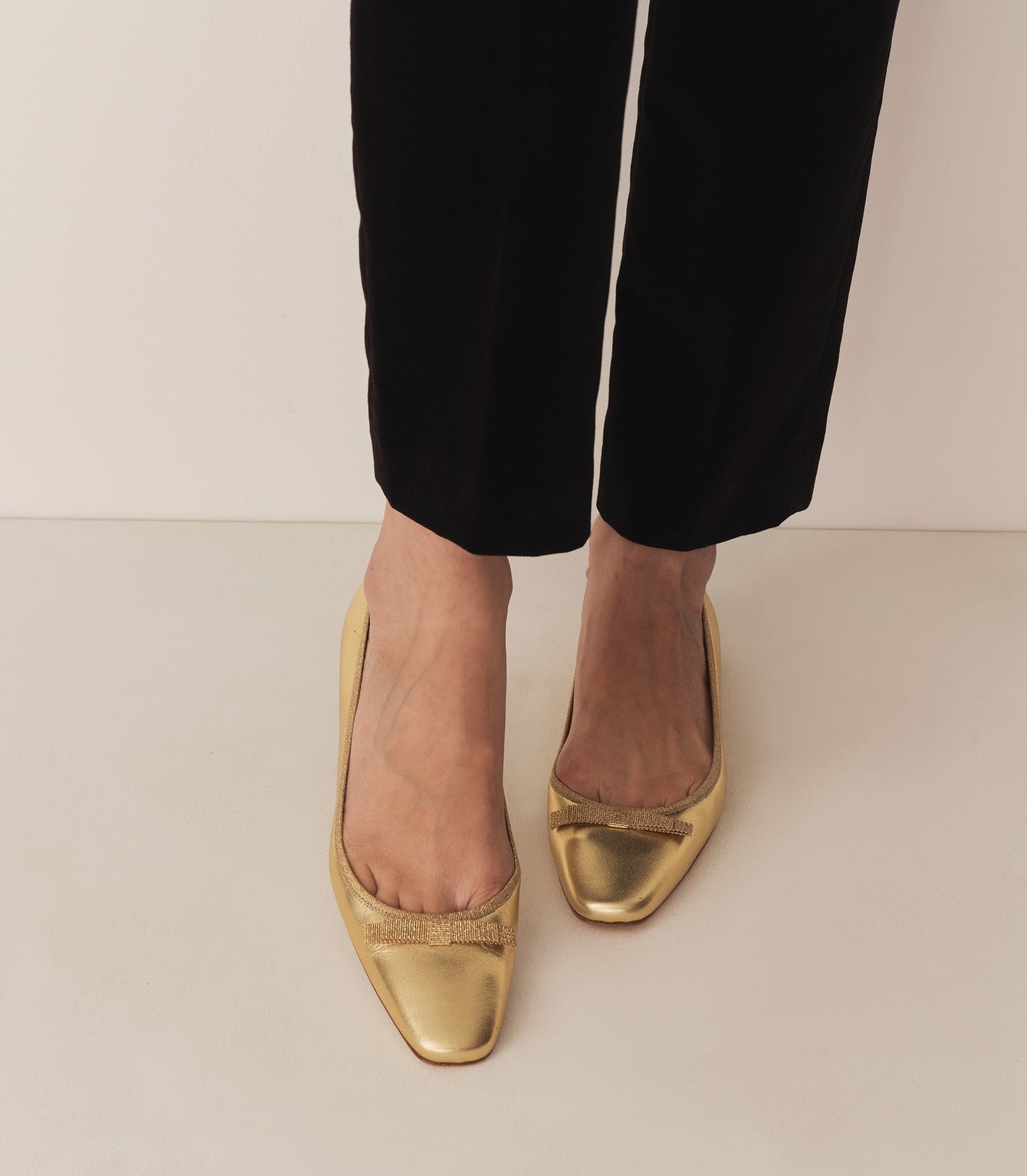 DÔEN Women Odette Ballet Flat - Gold Metallic Nappa