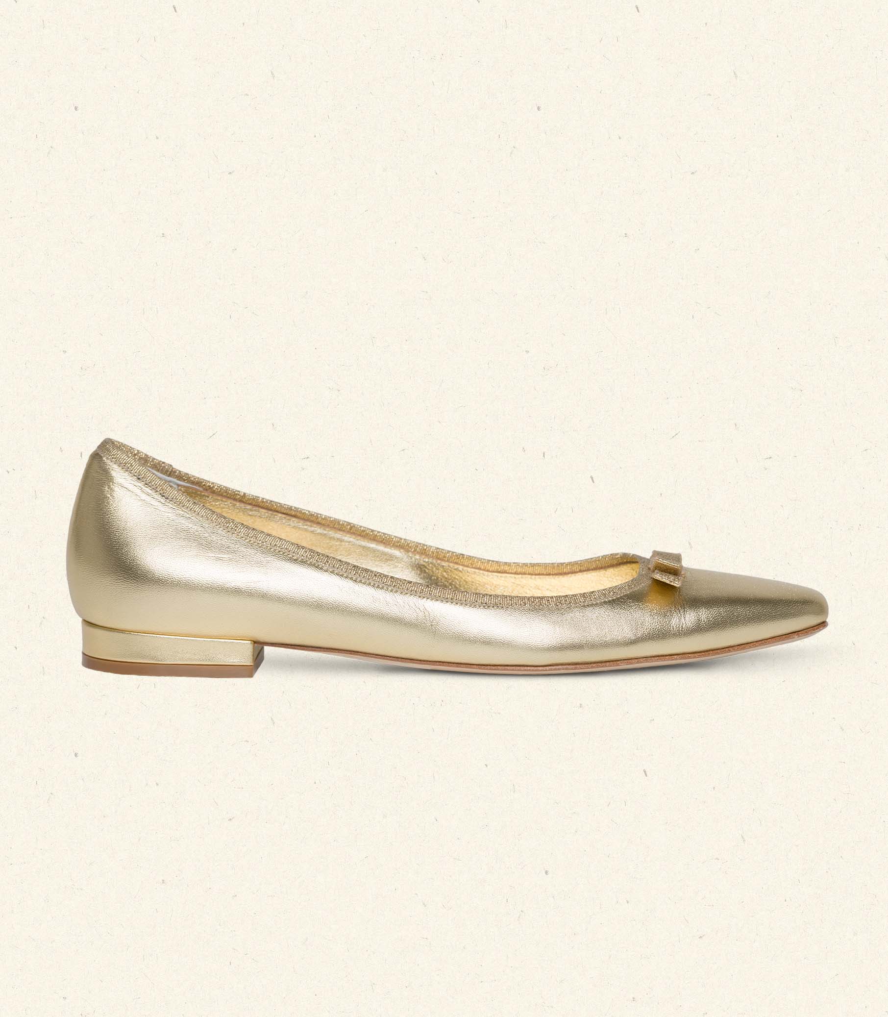 DÔEN Women Odette Ballet Flat - Gold Metallic Nappa