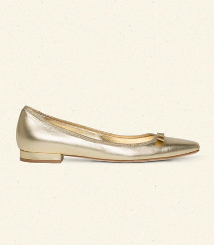DÔEN Women Odette Ballet Flat - Gold Metallic Nappa