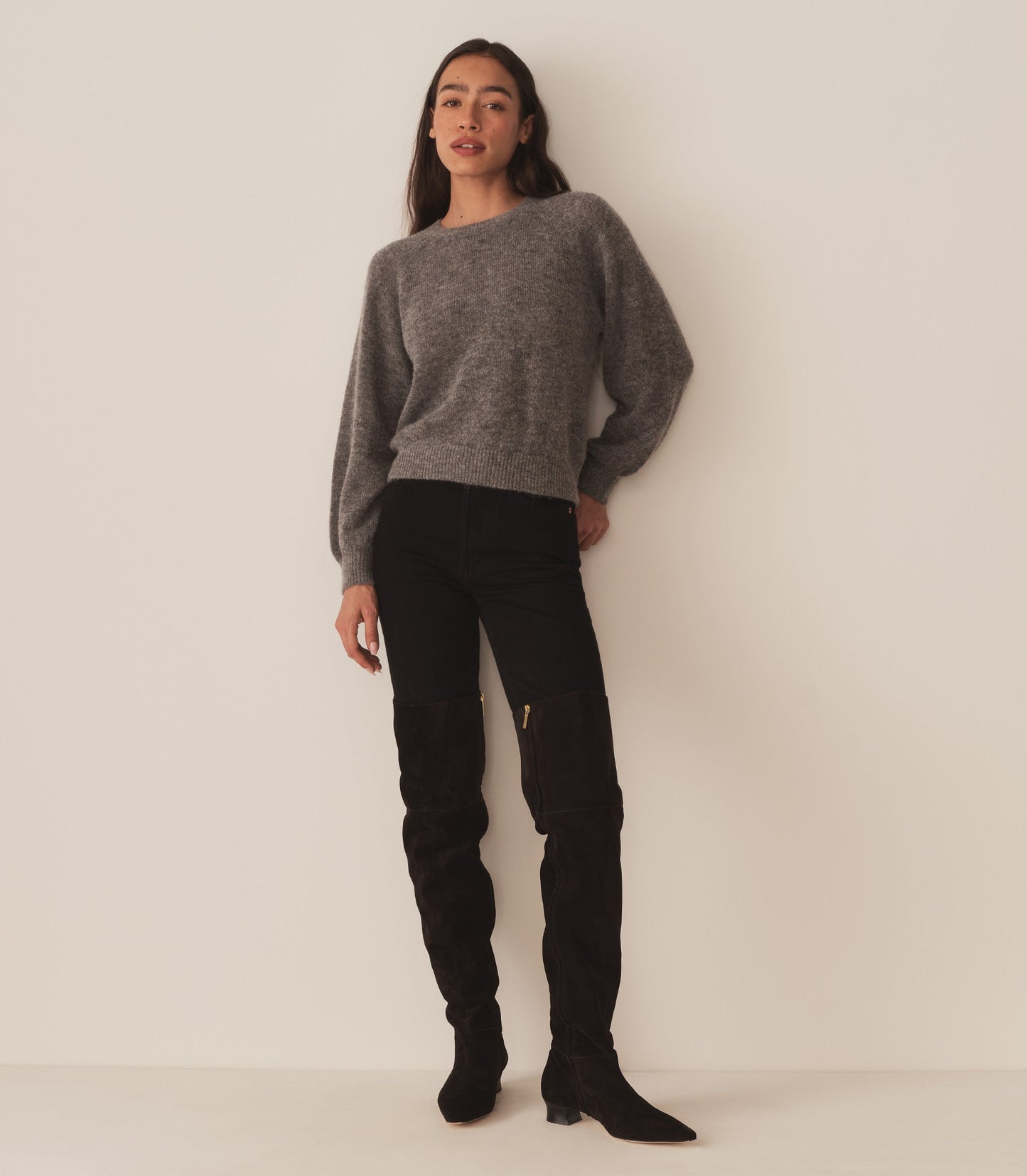 DÔEN Women Marsena Sweater - Dark Heather Grey