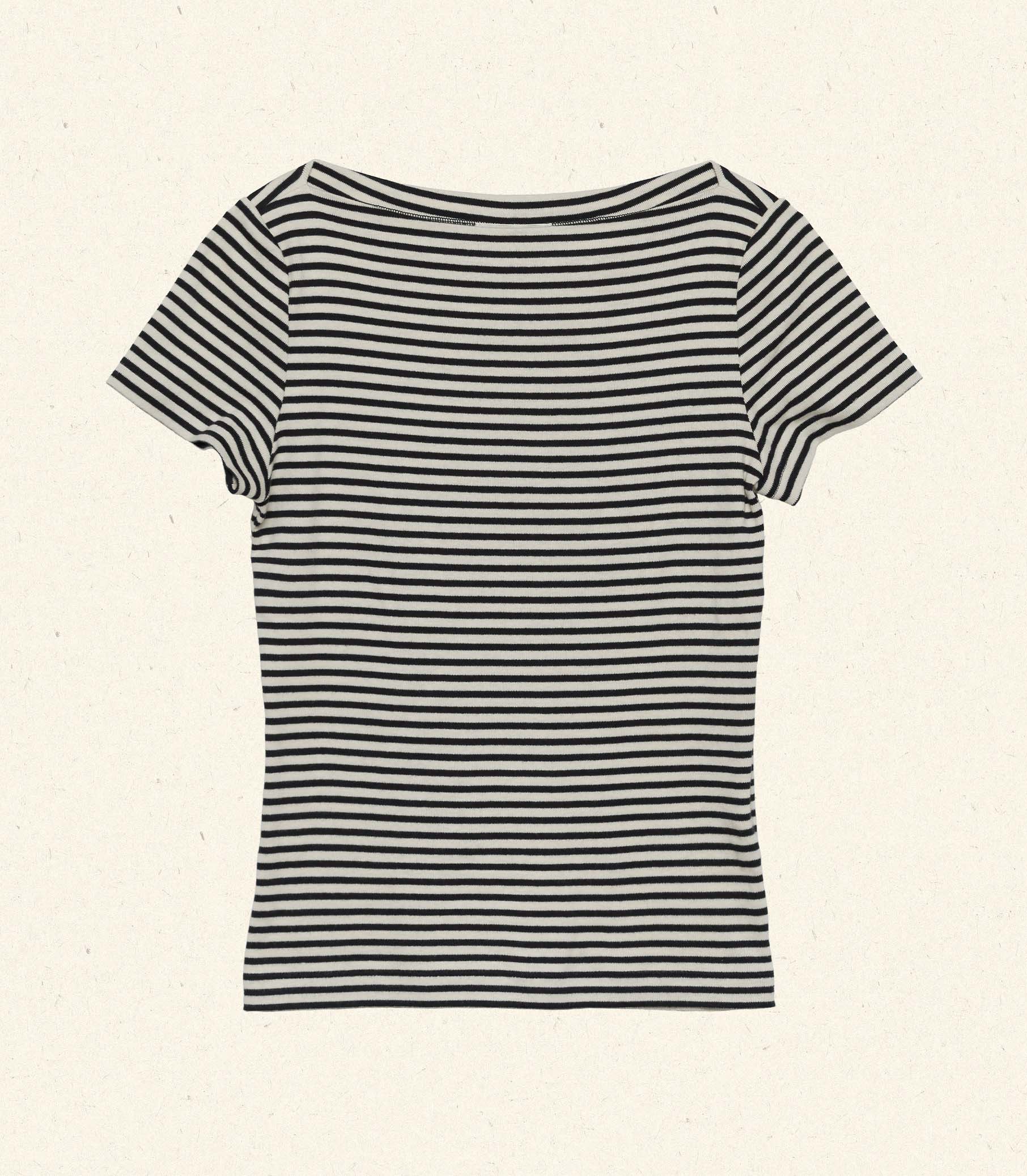 DÔEN Women Pauline Tee - Black Venetia Stripe
