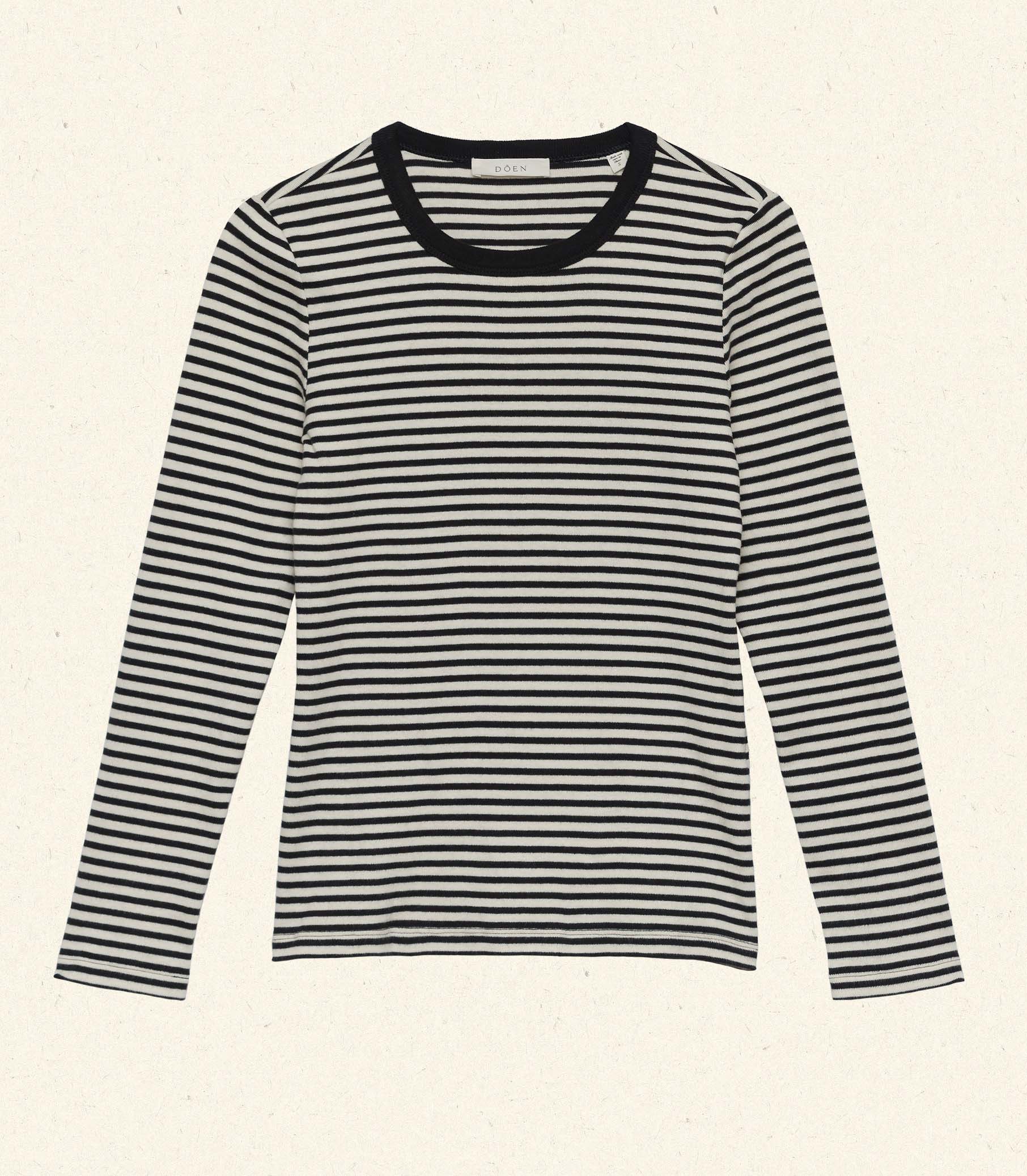 DÔEN Women Annie Tee - Black Venetia Stripe