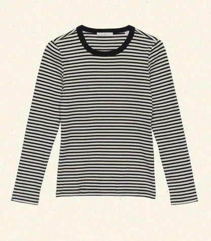 DÔEN Women Annie Tee - Black Venetia Stripe