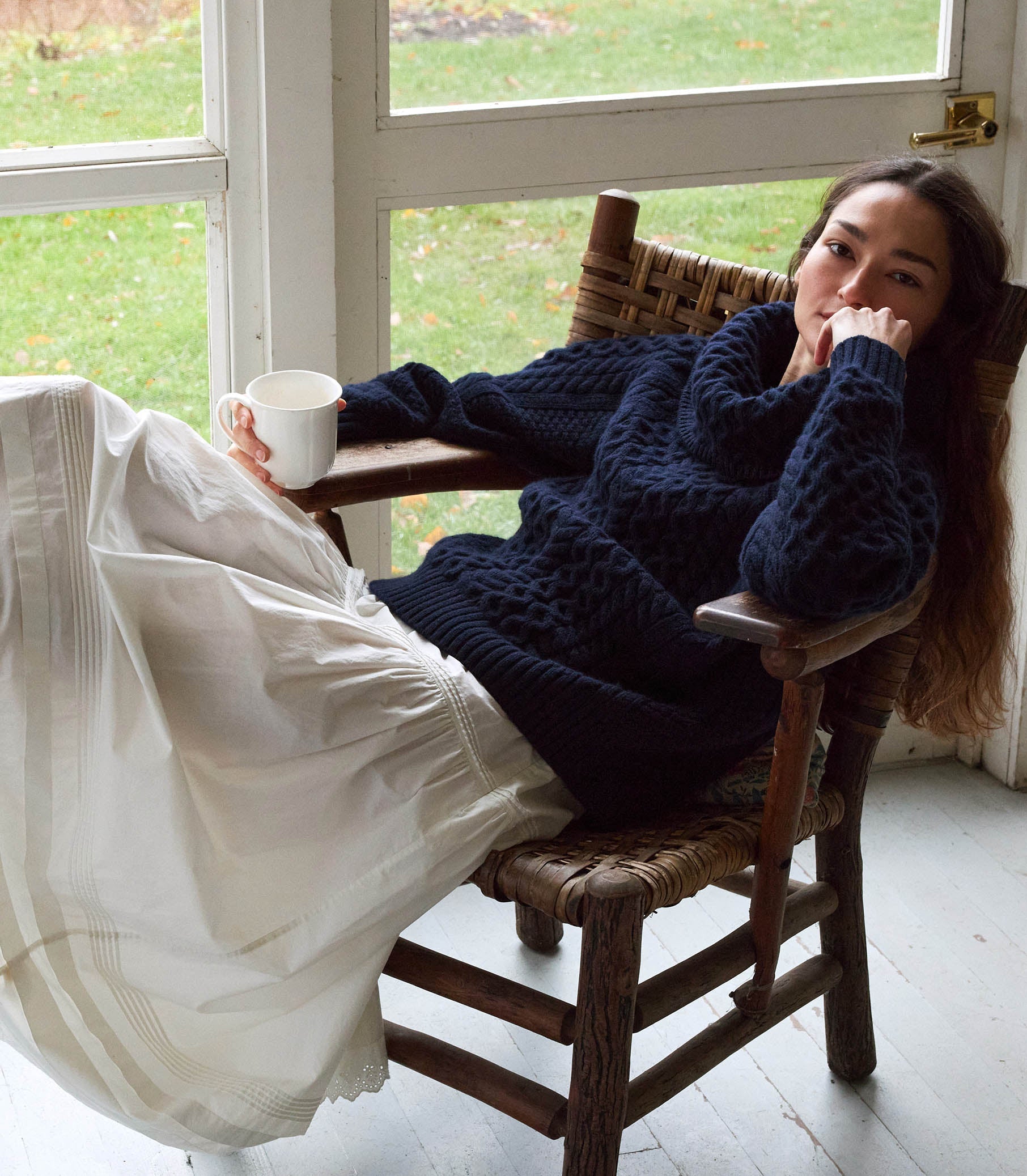 DÔEN Women Gillian Sweater - Navy