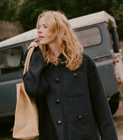 DÔEN Women Germain Coat - Navy