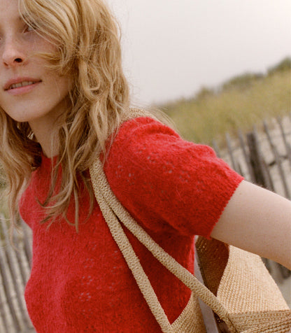DÔEN Women Monica Sweater - Cherry Red