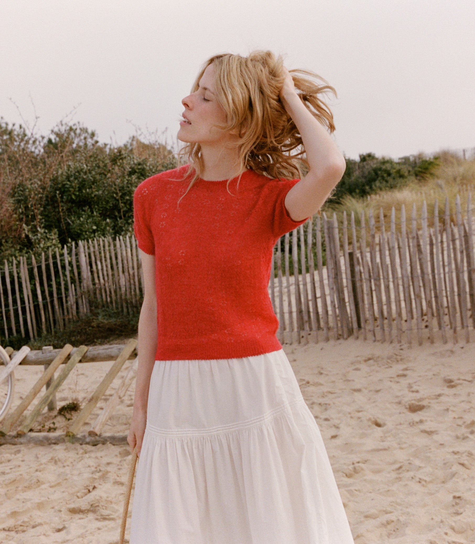 DÔEN Women Monica Sweater - Cherry Red