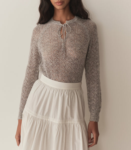 DÔEN Women Ophira Sweater - Light Heather Grey