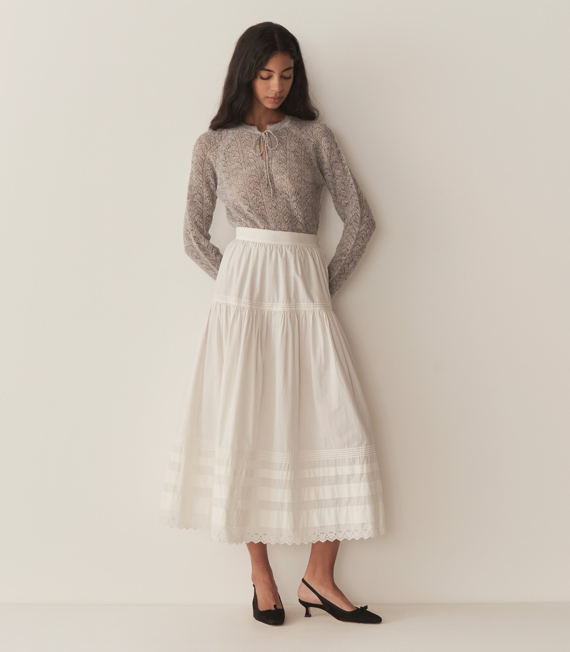 DÔEN Women Ophira Sweater - Light Heather Grey