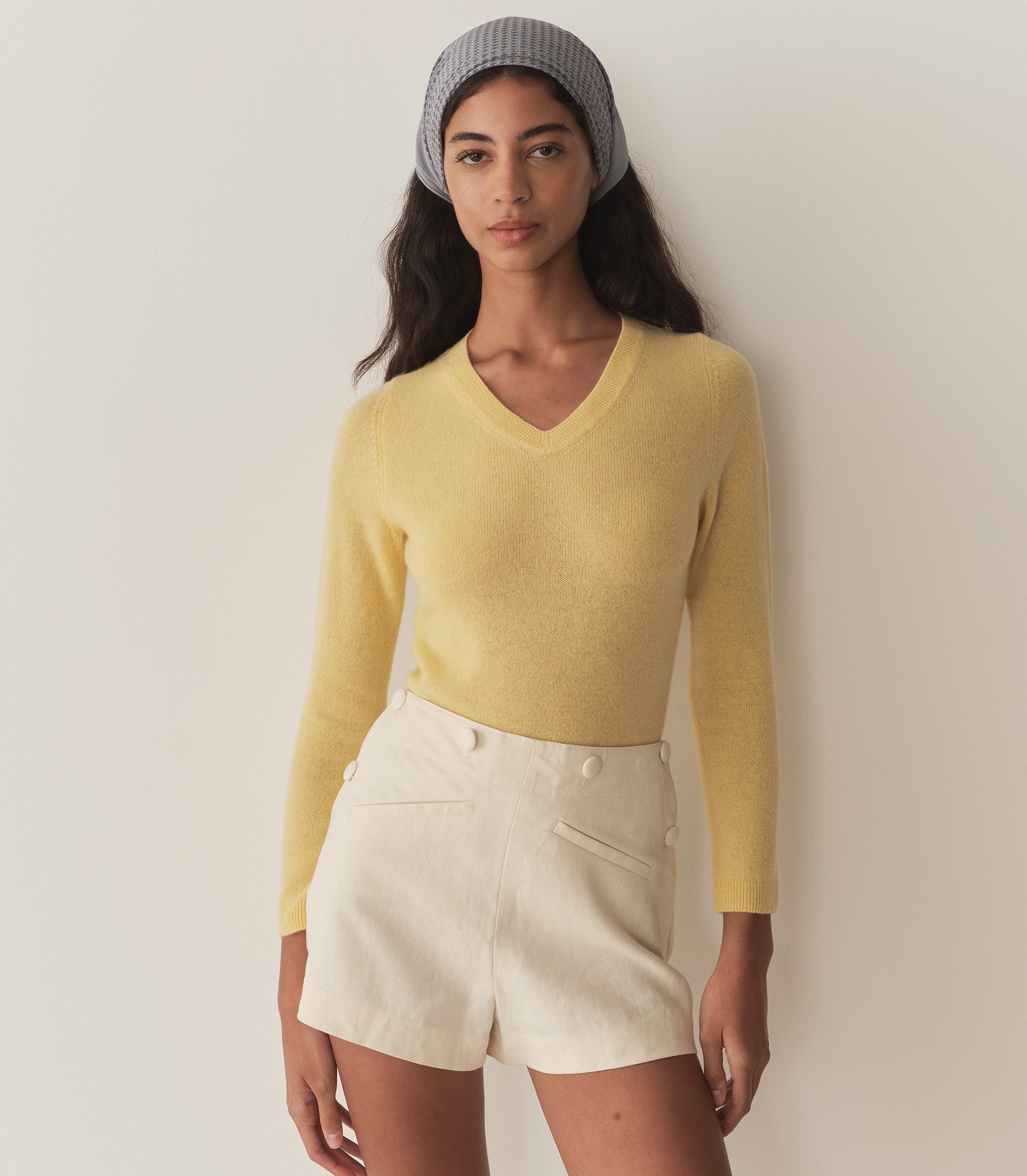 DÔEN Women Garance Cashmere Sweater - Lemon Chiffon