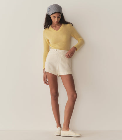 DÔEN Women Garance Cashmere Sweater - Lemon Chiffon