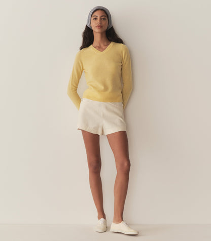 DÔEN Women Garance Cashmere Sweater - Lemon Chiffon