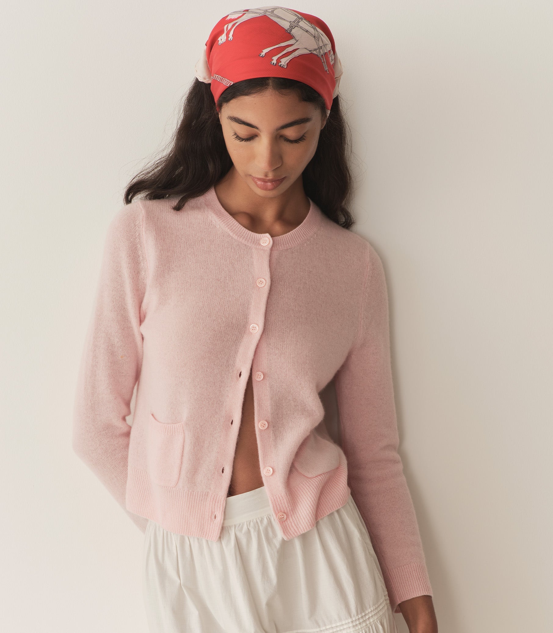 DÔEN Women Freya Cashmere Cardigan - Rosewater