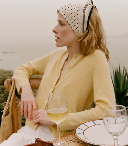 DÔEN Women Freya Cashmere Cardigan - Lemon Chiffon