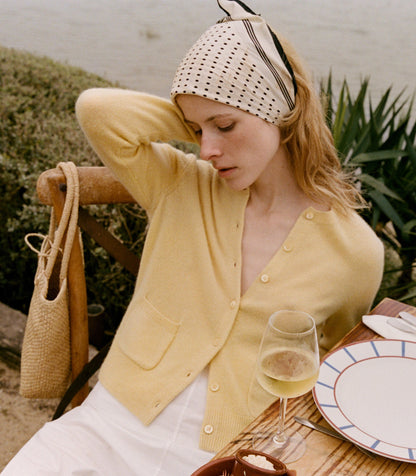 DÔEN Women Freya Cashmere Cardigan - Lemon Chiffon