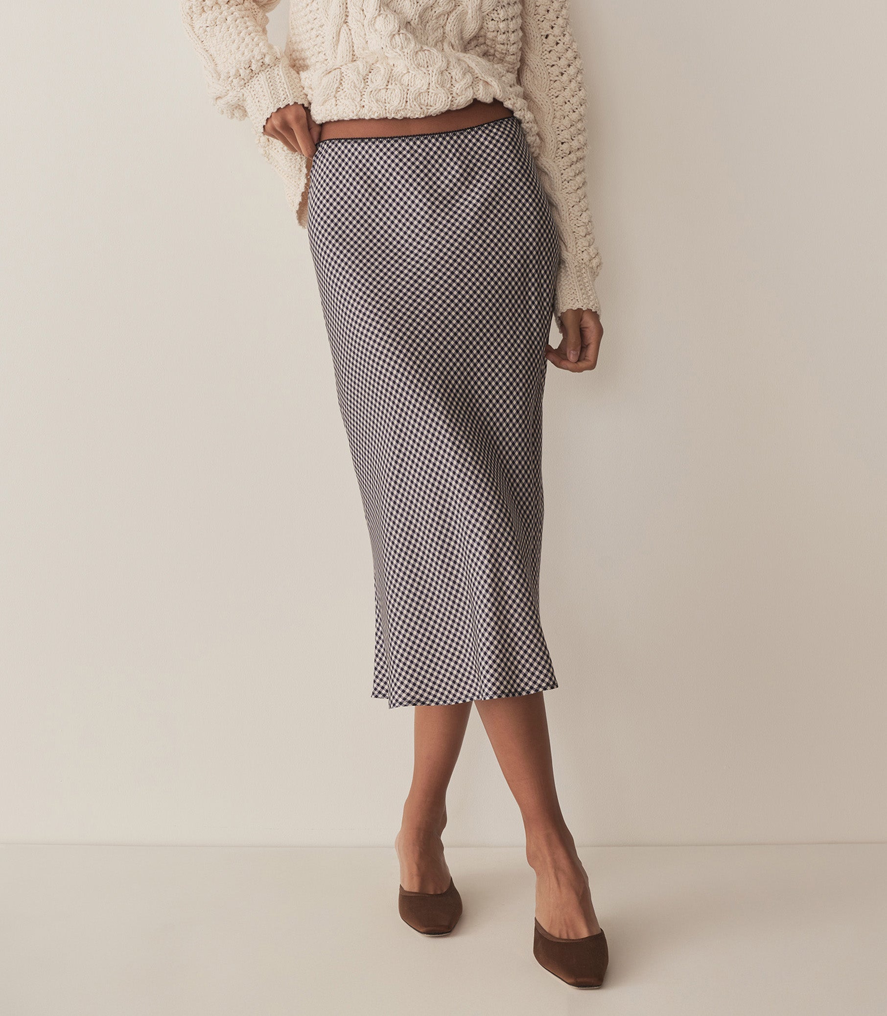 DÔEN Women Elowena Skirt - Santa Marina Gingham