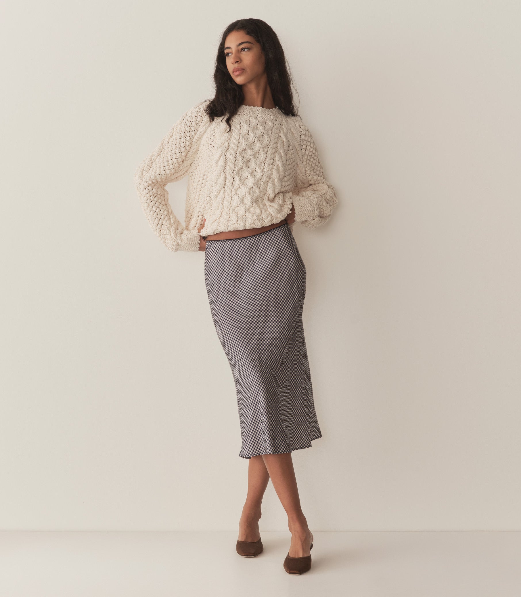 DÔEN Women Elowena Skirt - Santa Marina Gingham